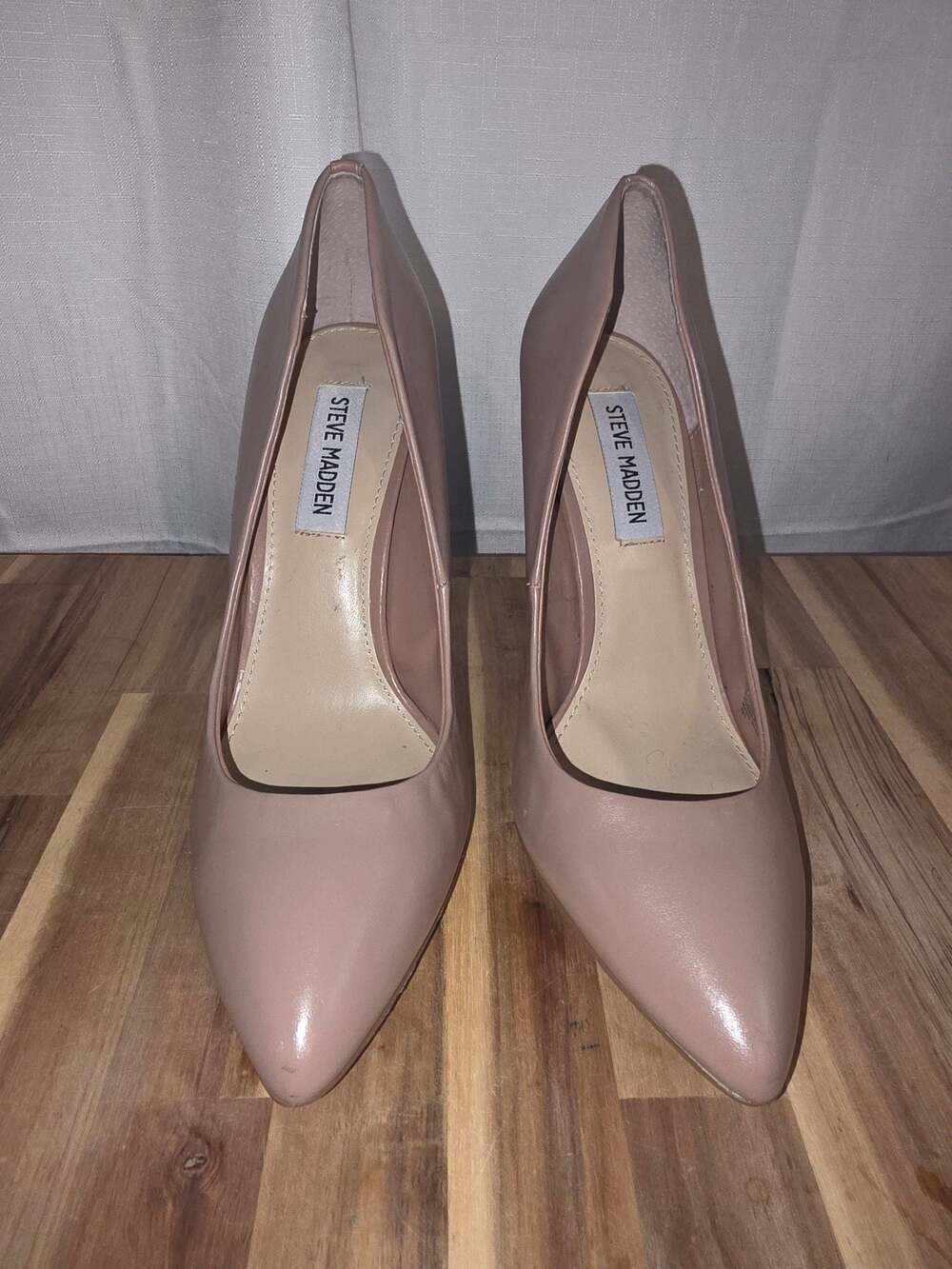 Steve Madden Galleryy Nude Leather Pointed Toe Stiletto Pump